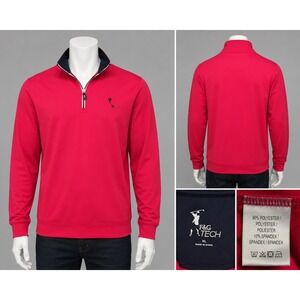 F&G Tech Mens XL Pink 1/4 Zip Performance Pullover Golf Stretch 1911 Logo